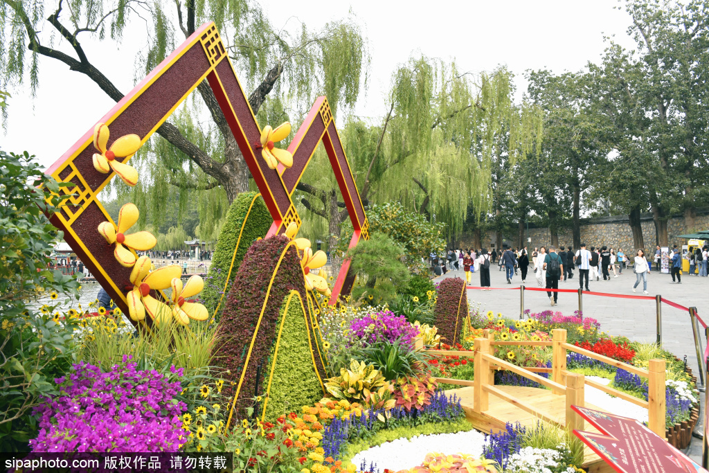 立體花壇亮相頤和園 盛裝迎中秋國(guó)慶雙節(jié)