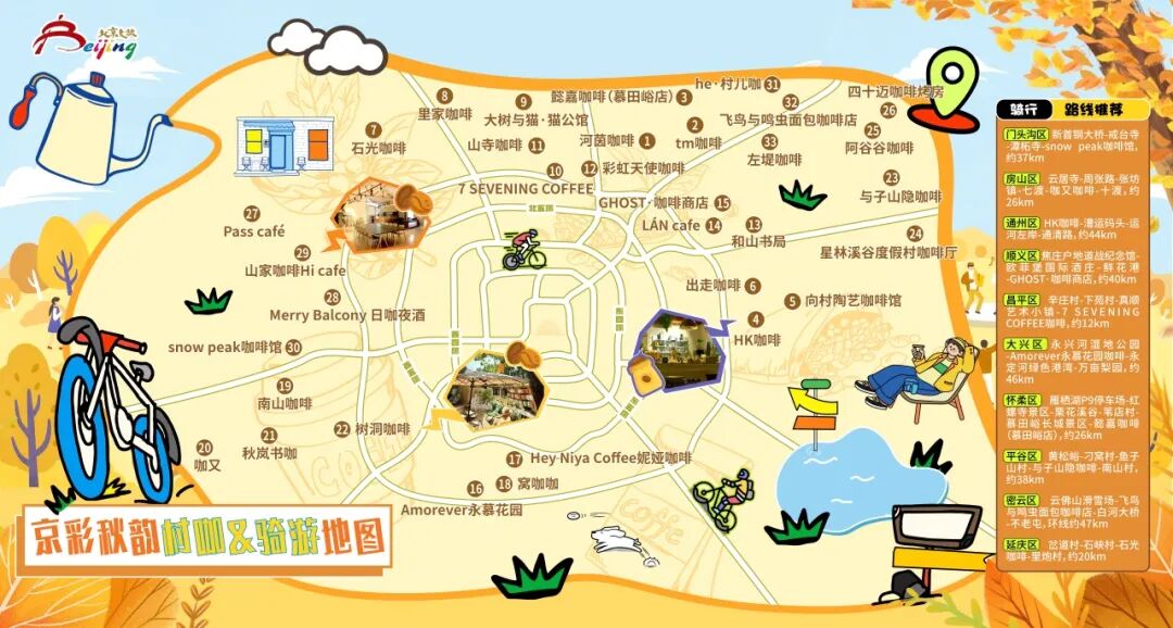 “村咖骑游地图”发布啦，出发去感受京郊美好秋日